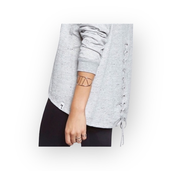 new Michael Lauren ✶ Zuma Sweater ✶ Back Lace Up Sweatshirt ✶ Heather Grey ✶ S - Picture 6 of 16